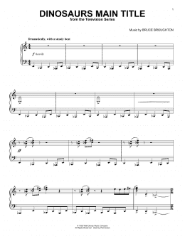 page one of Dinosaurs Main Title (Piano Solo)