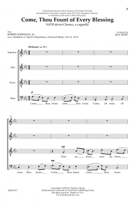 page one of Come, Thou Fount of Every Blessing (SATB Choir)