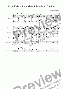 page one of Kyrie Eleison for Mixed Choir and Strings Full Score