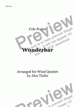 page one of Wunderbar