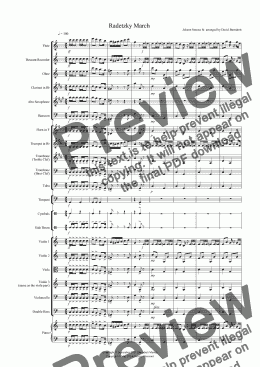 page one of Radetzky March for School Orchestra (version two)