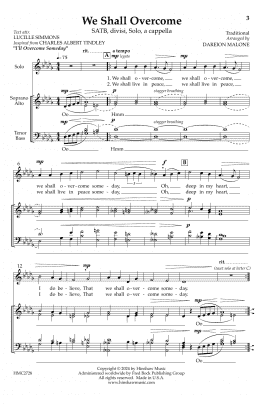 page one of We Shall Overcome (SATB Choir)