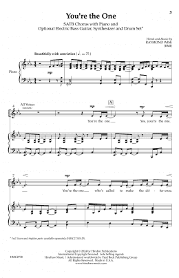 page one of You're The One (SATB Choir)