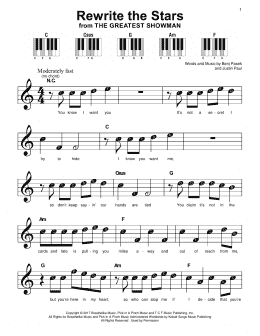 page one of Rewrite The Stars (from The Greatest Showman) (Super Easy Piano)