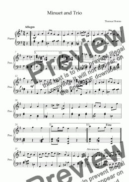 page one of Minuet and Trio