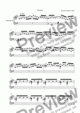 page one of toccata for harpsichord - Full Score