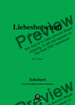 page one of Schubert-Liebesbotschaft,in C Major