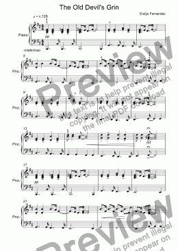 page one of The old devil's grin - Piano Solo