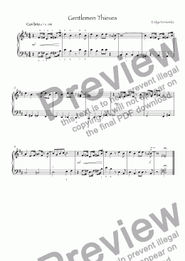 page one of Gentlemen Thieves- Piano Solo