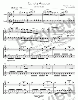 page one of Quinta Anauco for  2 flutes 