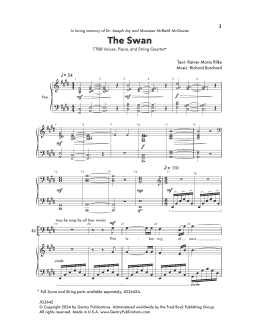 page one of The Swan (TTBB Choir)