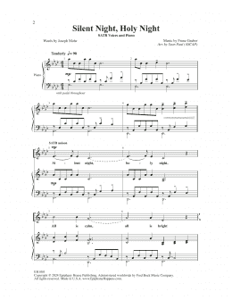 page one of Silent Night, Holy Night (SATB Choir)