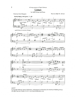 page one of Listen (SATB Choir)