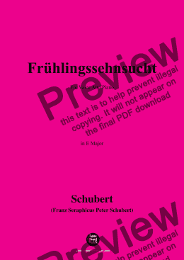 page one of Schubert-Frühlingssehnsucht,in E Major