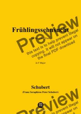 page one of Schubert-Frühlingssehnsucht,in F Major