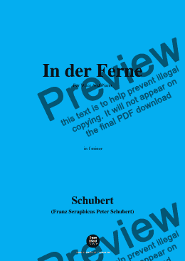 page one of Schubert-In der Ferne,in f minor