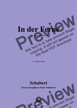 page one of Schubert-In der Ferne,in f sharp minor