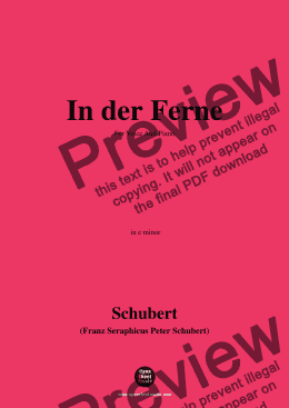 page one of Schubert-In der Ferne,in e minor