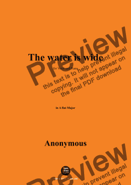 page one of Anonymous-The water is wide,in A flat Major