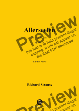 page one of Richard Strauss-Allerseelen, in B flat Major