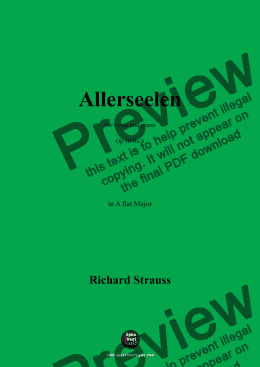 page one of Richard Strauss-Allerseelen, in A flat Major