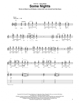 page one of Some Nights (Guitar Tab)