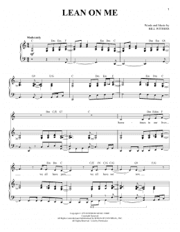 page one of Lean On Me (Piano & Vocal)