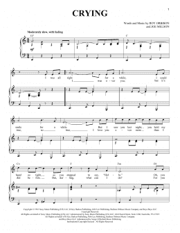 page one of Crying (Piano & Vocal)