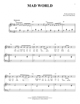 page one of Mad World (Piano & Vocal)