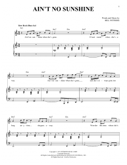 page one of Ain't No Sunshine (Piano & Vocal)