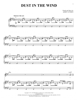 page one of Dust In The Wind (Piano & Vocal)