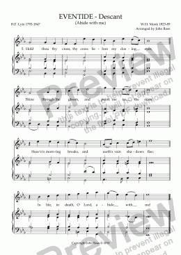 page one of Eventide (Abide with me) - Descant