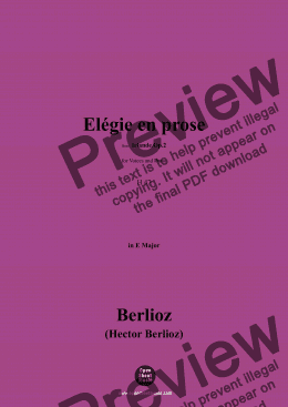 page one of Berlioz-Elégie en prose,H 47,in E Major 