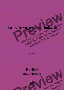 page one of Berlioz-La belle voyageuse:ballade,H 42A,in A Major