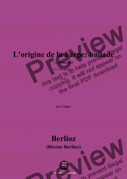 page one of Berlioz-L'origine de la harpe:ballade,H 45,in G Major 