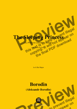 page one of Borodin-The Sleeping Princess,in A flat Major