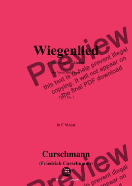 page one of Curschmann-Wiegenlied,Op.1 No.1,in F Major 