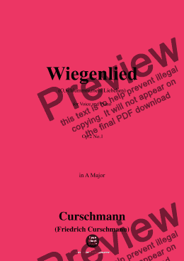 page one of Curschmann-Wiegenlied,Op.2 No.1,in A Major