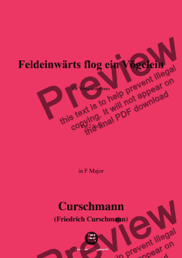 page one of Curschmann-Feldeinwärts flog ein Vögelein,Op.2 No.3,in F Major