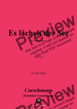 page one of Curschmann-Es lächelt der See,Op.2 No.4,in A flat Major 