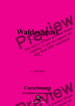 page one of Curschmann-Waldesgruss,Op.3 No.5,in A flat Major 