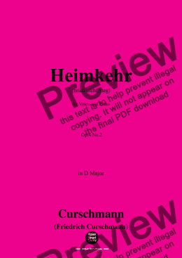 page one of Curschmann-Heimkehr,Op.4 No.2,in D Major