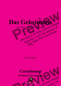 page one of Curschmann-Das Geheimniss,Op.4 No.4,in E flat Major 