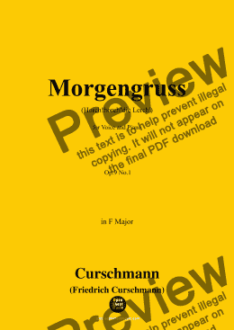 page one of Curschmann-Morgengruss,Op.9 No.1,in F Major 