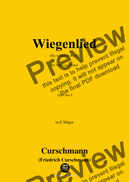 page one of Curschmann-Wiegenlied,Op.9 No.3,in E Major 