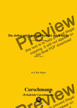 page one of Curschmann-Du siehst mich an und kennst mich nicht,Op.13 No.1,in A flat Major