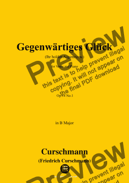 page one of Curschmann-Gegenwärtiges Glück,Op.14 No.1,in B Major