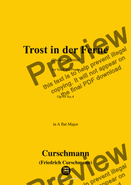 page one of Curschmann-Trost in der Ferne,Op.14 No.4,in A flat Major