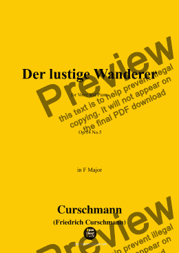 page one of Curschmann-Der lustige Wanderer,Op.14 No.5,in F Major 