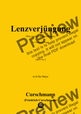 page one of Curschmann-Lenzverjüngung,Op.15 No.2,in B flat Major 